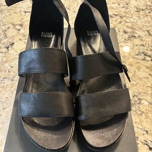 Eileen Fisher Keno Black Women's Sandals size 11